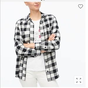 Buffalo check flannel shirt jacket
